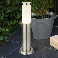 Ensemble De 4 Lampes D'extérieur Sur Pied En Acier Inoxydable Pour éclairage De Porche De Cour D'allée De Jardin -OSRAM || EUROPALAMP Soldes Boutique 27126062 4