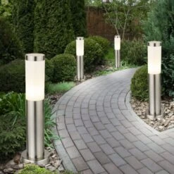 Ensemble De 6 Lampes Sur Pied D'extérieur à LED éclairage D'allée De Cour En Acier Inoxydable éclairage De Stand De Chemin De Jardin Argent -OSRAM || EUROPALAMP Soldes Boutique 27128102 5