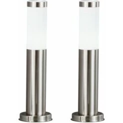Lot De 2 Lampadaires D'extérieur IP44 éclairage De Jardin En Acier Inoxydable Moderne