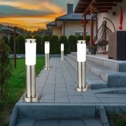 Lot De 2 Lampadaires D'extérieur IP44 éclairage De Jardin En Acier Inoxydable Moderne -OSRAM || EUROPALAMP Soldes Boutique 27128221 4