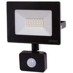 Projecteur LED 20W Eq 100W Noir Détecteur De Mouvement IP44 Température De Couleur: Blanc Neutre 4000K