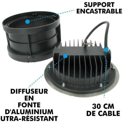 Encastrable De Sol Extérieur HERCULE 20W COB IP67 Température De Couleur: Blanc Neutre 4000K 5 Encastrable De Sol Extérieur HERCULE 20W COB IP67 Température De Couleur: Blanc Neutre 4000K – Image 3