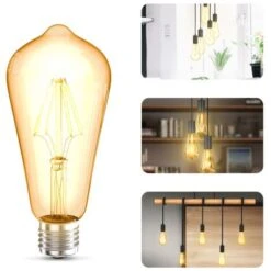 3 Ampoules LED Edison Vintage ST64 I E27, 4W, Blanc Chaud 2700K, Intensité Lumineuse 380lm, Ampoule Rétro à Filament 11 3 Ampoules LED Edison Vintage ST64 I E27, 4W, Blanc Chaud 2700K, Intensité Lumineuse 380lm, Ampoule Rétro à Filament -OSRAM || EUROPALAMP Soldes Boutique 28271652 5