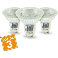 Lot De 3 Ampoules LED GU10 5W 420 Lm Eq 50W Température De Couleur: Blanc Chaud 2700K