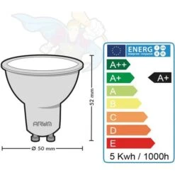 Lot De 3 Ampoules LED GU10 5W 420 Lm Eq 50W Température De Couleur: Blanc Chaud 2700K -OSRAM || EUROPALAMP Soldes Boutique 28533630 5