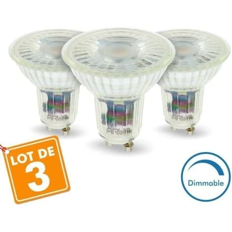 Lot De 3 Ampoules LED GU10 5W Dimmable 420 Lm Eq 50W Température De Couleur: Blanc Neutre 4000K 3 Lot De 3 Ampoules LED GU10 5W Dimmable 420 Lm Eq 50W Température De Couleur: Blanc Neutre 4000K