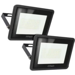 Lot De 2 Projecteurs LED 50W Forte Luminosité 4500 Lumens IP65 Température De Couleur: Blanc Chaud 3000K