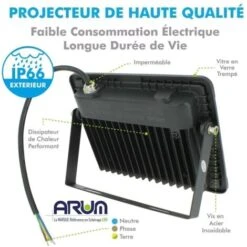 Lot De 2 Projecteurs LED 50W Forte Luminosité 4500 Lumens IP65 Température De Couleur: Blanc Chaud 3000K -OSRAM || EUROPALAMP Soldes Boutique 28676832 5