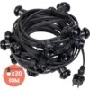Guirlande Guinguette IP65 10m Noire Raccordable - Guirlande Lumineuse Pour Ampoule E27 20 Douilles - Guirlande Guinguette Extérieure Pour Terrasse Jardin Bar -OSRAM || EUROPALAMP Soldes Boutique 29363157 1