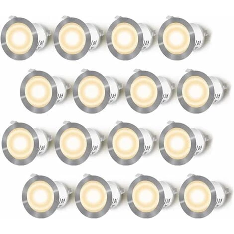 LangRay Lot De 16 Spots LED Encastrable Pour Terrasse Bois, Etanche IP67, Spots à Encastrer Extérieur, 0,6W DC12V, Lumière Blanc Chaud, Kit Mini Lampe Pour Chemin Contremarches D'escalier Plafond 3 LangRay Lot De 16 Spots LED Encastrable Pour Terrasse Bois, Etanche IP67, Spots à Encastrer Extérieur, 0,6W DC12V, Lumière Blanc Chaud, Kit Mini Lampe Pour Chemin Contremarches D'escalier Plafond