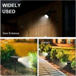 LITZEE Spot Solaire Extérieur, Projecteur Solaire 2-en-1 Installation 3 Modes Pour Chemin Patio Allée , 2 PACK 34 LEDs Lampe Solaire Extérieure Jardin Etanche, -OSRAM || EUROPALAMP Soldes Boutique 30112560 3