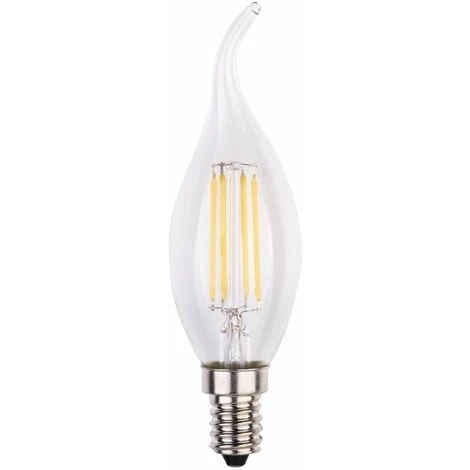 Lot De 10 Ampoules Led Flamme Coup De Vent Filament 4 Watt (équivalent 42 Watt) Culot E14 à Visser Blanc Chaud 4 Lot De 10 Ampoules Led Flamme Coup De Vent Filament 4 Watt (équivalent 42 Watt) Culot E14 à Visser Blanc Chaud – Image 2