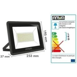 Projecteur LED ATRIA 100W NOIR Eq 800W IP66 Extérieur Température De Couleur: Blanc Froid 6000K -OSRAM || EUROPALAMP Soldes Boutique 30355025 5