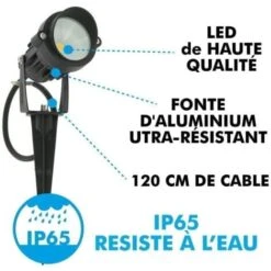 Spot Piquet LED JERSEY De Jardin 6W Eq 60W IP65 Cable 120cm Température De Couleur: Blanc Chaud 2700K -OSRAM || EUROPALAMP Soldes Boutique 31804846 3