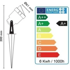 Spot Piquet LED JERSEY De Jardin 6W Eq 60W IP65 Cable 120cm Température De Couleur: Blanc Chaud 2700K -OSRAM || EUROPALAMP Soldes Boutique 31804846 5