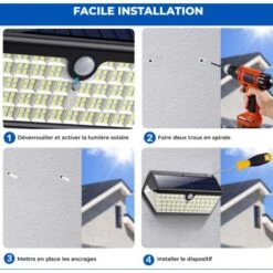 EUROPALAMP PROJECTEUR SOLAIRE DÉTECTEUR DE MOUVEMENT 266 PCS LED 2500 LUMENS -OSRAM || EUROPALAMP Soldes Boutique 32316890 5