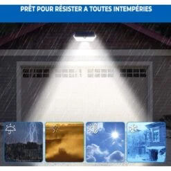 EUROPALAMP LOT DE 6 PROJECTEURS SOLAIRE DÉTECTEUR DE MOUVEMENT 266 PCS LED 2500 LUMENS -OSRAM || EUROPALAMP Soldes Boutique 32340094 3