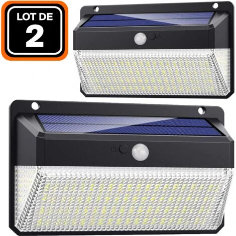 EUROPALAMP LOT DE 2 PROJECTEURS SOLAIRE DÉTECTEUR DE MOUVEMENT 228 PCS LED 2000 LUMENS 3 EUROPALAMP LOT DE 2 PROJECTEURS SOLAIRE DÉTECTEUR DE MOUVEMENT 228 PCS LED 2000 LUMENS