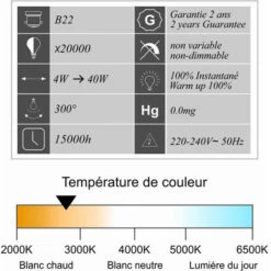 Lot De 10 Ampoules LED Filament B22 4W 470Lm 2700K - Garantie 2 Ans -OSRAM || EUROPALAMP Soldes Boutique 32948302 3