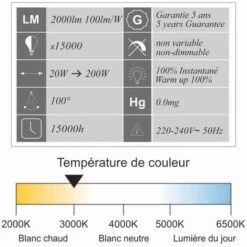 Projecteur LED 20W 2000 LM 3000K IP44 Avec Détecteur - Garantie 5 Ans -OSRAM || EUROPALAMP Soldes Boutique 32948303 4