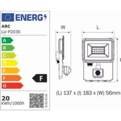 Projecteur LED 20W 2000 LM 3000K IP44 Avec Détecteur - Garantie 5 Ans -OSRAM || EUROPALAMP Soldes Boutique 32948303 5