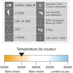 Projecteur LED 10W 1000 LM 3000K IP65 - Connexion En Direct - Garantie 5 Ans -OSRAM || EUROPALAMP Soldes Boutique 32948309 4
