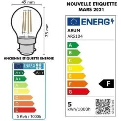Lot De 2 Ampoules LED 4W B22 LED G45 Température De Couleur: Blanc Chaud 2700K -OSRAM || EUROPALAMP Soldes Boutique 33358324 4