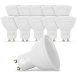 Lot De 10 Ampoules LED GU10 5W Eq. 40W Blanc Chaud