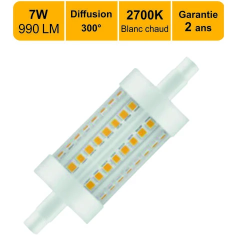 Ampoule LED Crayon 78mm R7s 7W 990LM 2700K - Garantie 5 Ans 3 Ampoule LED Crayon 78mm R7s 7W 990LM 2700K - Garantie 5 Ans