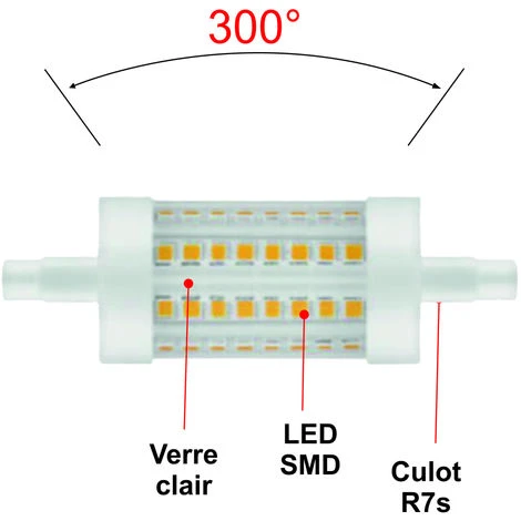 Ampoule LED Crayon 78mm R7s 7W 990LM 2700K - Garantie 5 Ans 4 Ampoule LED Crayon 78mm R7s 7W 990LM 2700K - Garantie 5 Ans – Image 2