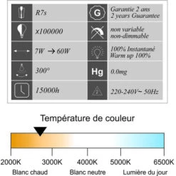 Ampoule LED Crayon 78mm R7s 7W 990LM 2700K - Garantie 5 Ans 8 Ampoule LED Crayon 78mm R7s 7W 990LM 2700K - Garantie 5 Ans -OSRAM || EUROPALAMP Soldes Boutique 38219460 3
