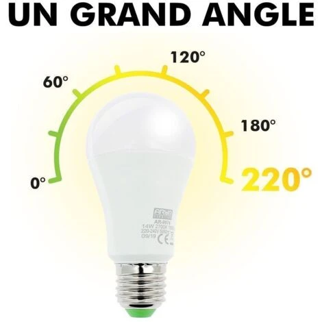 Lot De 5 Ampoules LED E27 14W Eq 100W Température De Couleur: Blanc Chaud 2700K 6 Lot De 5 Ampoules LED E27 14W Eq 100W Température De Couleur: Blanc Chaud 2700K – Image 4