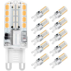 Lot De X10 Ampoules Led G9 3W Blanc Chaud Économie D'énergie Equivalente 40W Halogène