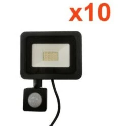 Projecteur LED Extérieur 20W IP65 NOIR Avec Détecteur De Mouvement Crépusculaire (Pack De 10) - Blanc Froid 6000K - 8000K - SILAMP -OSRAM || EUROPALAMP Soldes Boutique 38718199 4