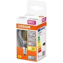 OSRAM Ampoule LED - E14 - Warm White - 2700 K - 4 W - Remplacement Pour 40-W-Incandescent Bulb - Clair - LED Retrofit CLASSIC P -OSRAM || EUROPALAMP Soldes Boutique 39784914 4