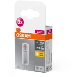 OSRAM LED BASE PIN G4 12 V / Ampoule LED G4, 1,80 W, 20-W-remplacement, Clair, Warm White, 2700 K, Pack De 3 -OSRAM || EUROPALAMP Soldes Boutique 39785000 2