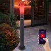 Lampe De Jardin Avec Détecteur De Mouvement Lampe De Jardin Anthracite Chemin Lumineux De Jardin En Acier Inoxydable, Application De 3 Réglages De Capteur Dimmable, 1x Smart RGB LED 10W, H 80 Cm