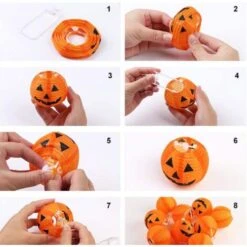 Lanterne En Tissu De Citrouille Pliante D'Halloween à LED, Modèle De Batterie De Chaîne De Lanterne USB, Décoration De Crâne Fantôme Et Fantôme ([modèle De Batterie Toujours Allumé] 2 M 10 Lumières) -OSRAM || EUROPALAMP Soldes Boutique 40296224 4