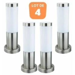 Lot De 4 Bornes Defne-3 Inox E27 60W
