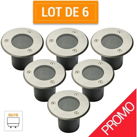 Pack Promo 6 Spots Mini ALFA Extérieurs Encastrables 230V Rond à Ampoule GU10 Interchangeable IP67 - Finition Acier Brossé - Diamètre 10 Cm 4 Pack Promo 6 Spots Mini ALFA Extérieurs Encastrables 230V Rond à Ampoule GU10 Interchangeable IP67 - Finition Acier Brossé - Diamètre 10 Cm – Image 2