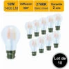 Lot De 10 Ampoules LED Filament B22 10W 1400Lm 2700K - Garantie 5 Ans 1 Lot De 10 Ampoules LED Filament B22 10W 1400Lm 2700K - Garantie 5 Ans -OSRAM || EUROPALAMP Soldes Boutique 44928296 1