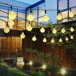 GDRHVFD Guirlande Lumineuse Solaire Extérieure,50Led Étanche Fairy Lights,8 Modes Lumières Guirlande Guinguette,Pour Intérieur / Extérieur, Jardin,Terrasse, Balcon, Mariage, Fête
