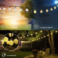 GDRHVFD Guirlande Lumineuse Solaire Extérieure,50Led Étanche Fairy Lights,8 Modes Lumières Guirlande Guinguette,Pour Intérieur / Extérieur, Jardin,Terrasse, Balcon, Mariage, Fête -OSRAM || EUROPALAMP Soldes Boutique 44929506 3