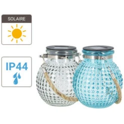 Xanlite - Lanterne Solaire Boule IP44 - Finition Verre Teinté - Bleu Ou Gris - SOLABVT -OSRAM || EUROPALAMP Soldes Boutique 47378598 4