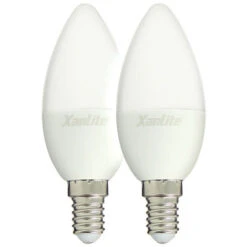 Xanlite - Ampoule LED Flamme, Culot E14, 5W Cons. (40W Eq.), Lumière Blanc Neutre - PACK2EV470FCW