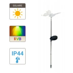 Xanlite - Piquet LED Solaire Papillon, Multicolore, Spéciale Extérieur (IP44) - SOPAPILLONRVB -OSRAM || EUROPALAMP Soldes Boutique 47378680 4