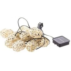 Xanlite - Guirlande Solaire Naturelle 5m IP44 - 10 Boules - Rotin - GRL5NAT -OSRAM || EUROPALAMP Soldes Boutique 47378700 3