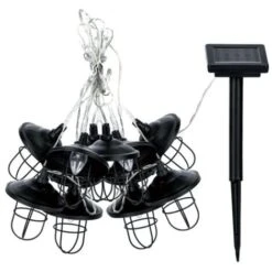 Xanlite - Guirlande Solaire Industrielle 5m IP44 - 10 Boules - Métal - Noir - GRL5INDUS