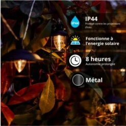 Xanlite - Guirlande Solaire Industrielle 5m IP44 - 10 Boules - Métal - Noir - GRL5INDUS -OSRAM || EUROPALAMP Soldes Boutique 47378843 4
