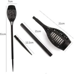 Lampe Solaire 12 LED 54cm Décor De Jardin Extérieur à Lumière Vacillante -OSRAM || EUROPALAMP Soldes Boutique 47402972 5